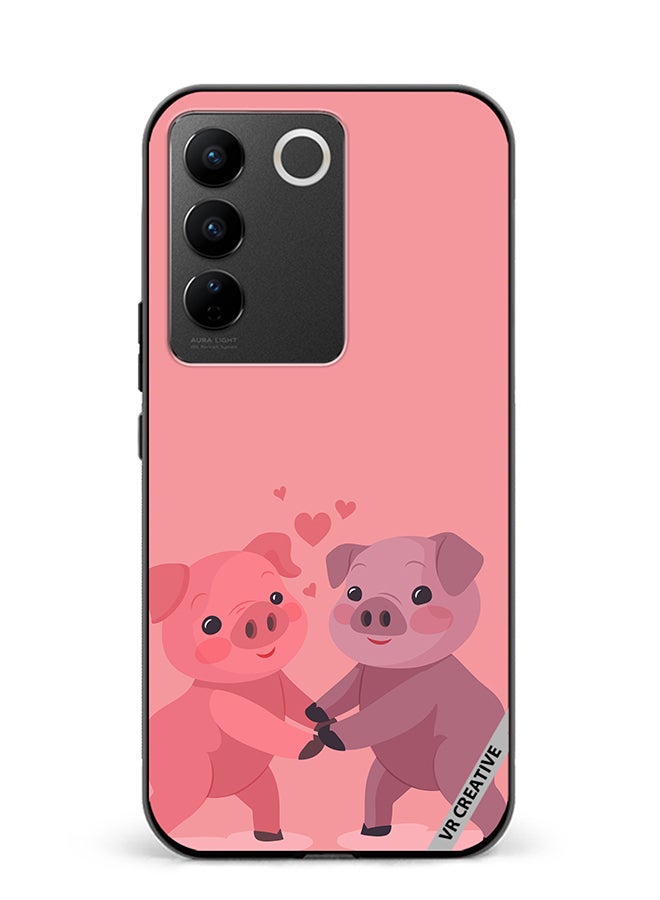 VR CREATIVE Protective Case Cover For Vivo V27e Love Pig Design Multicolour - Image 1