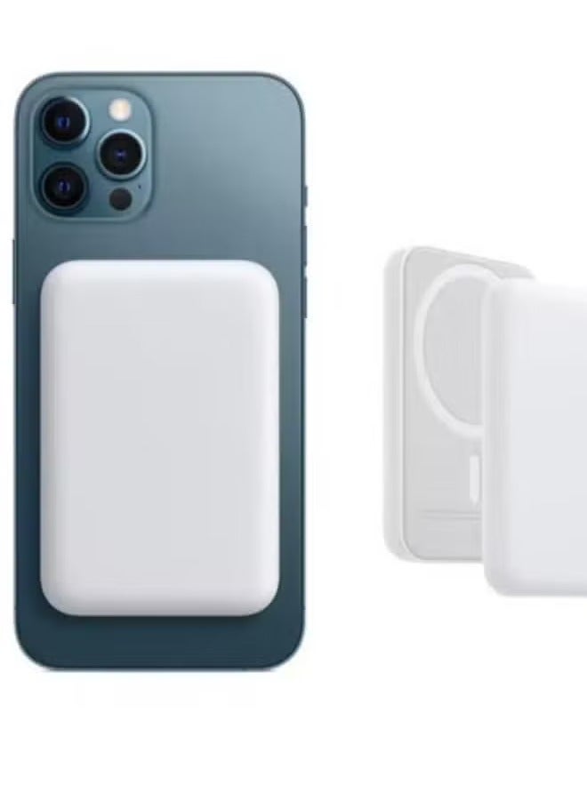 JAJEEK 10000mAh Magnetic Power Bank for iPhone 12, 12 Pro, 12 Pro Max – Fast Wireless Charging, Slim Portable Design, Magnetic Attachment, Ultra-Compact External Battery Pack, LED Power Indicator, White Color - Image 1