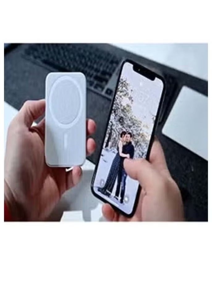 JAJEEK 10000mAh Magnetic Power Bank for iPhone 12, 12 Pro, 12 Pro Max – Fast Wireless Charging, Slim Portable Design, Magnetic Attachment, Ultra-Compact External Battery Pack, LED Power Indicator, White Color - Image 2