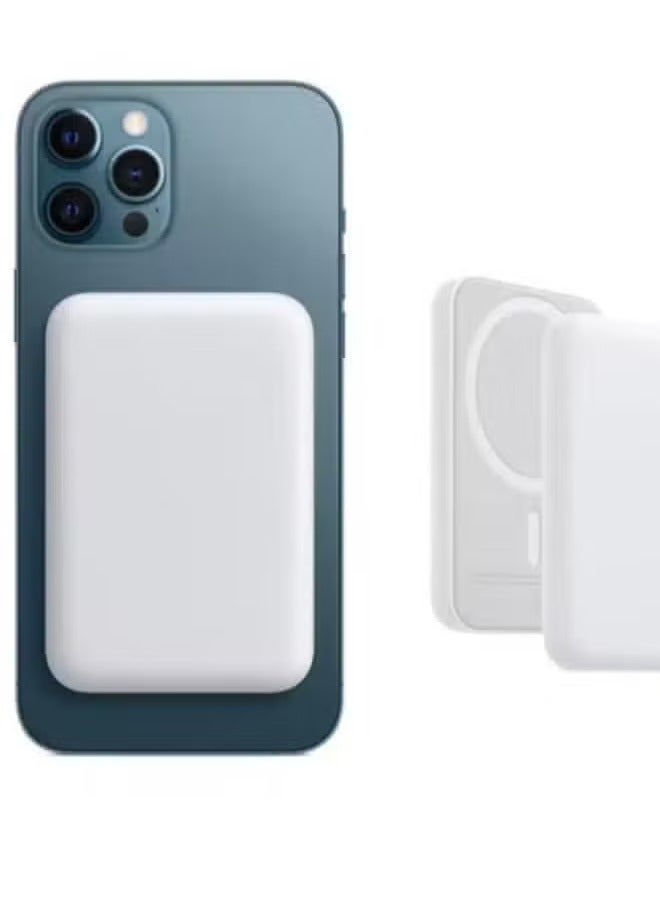 JAJEEK 10000mAh Magnetic Power Bank for iPhone 12, 12 Pro, 12 Pro Max – Fast Wireless Charging, Slim Portable Design, Magnetic Attachment, Ultra-Compact External Battery Pack, LED Power Indicator, White Color - Image 3