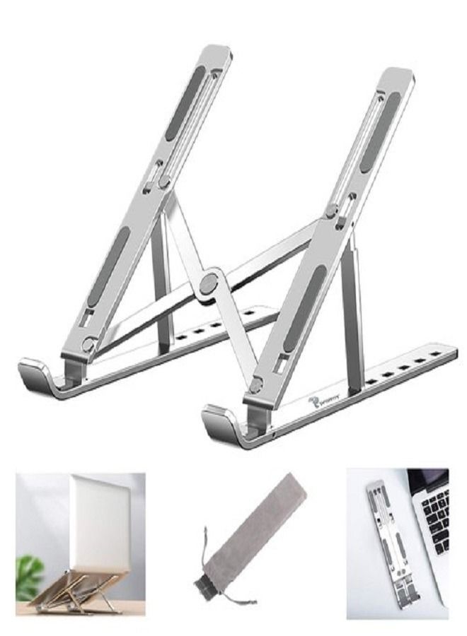ELTRAZONE Adjustable Portable Elevator Laptop Stand Silver - Image 3