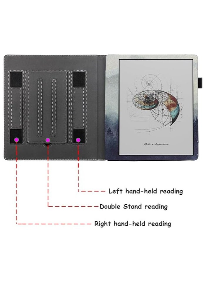جنرال - with Double Hand Strap/Pen Holder/Auto Sleep Wake For Boox Note Air4 C حقيبة مزدوجة القاعدة متوافقة مع جهاز Onyx Boox Note Air 4 C بحجم 10.3 بوصات (2024)، تتضمن حزام يد مزدوج وفتحة للقلم وميزة النوم والاستيقاظ التلقائي للجهاز. - Image 1