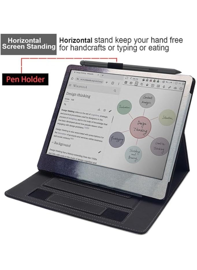 جنرال - with Double Hand Strap/Pen Holder/Auto Sleep Wake For Boox Note Air4 C حقيبة مزدوجة القاعدة متوافقة مع جهاز Onyx Boox Note Air 4 C بحجم 10.3 بوصات (2024)، تتضمن حزام يد مزدوج وفتحة للقلم وميزة النوم والاستيقاظ التلقائي للجهاز. - Image 1