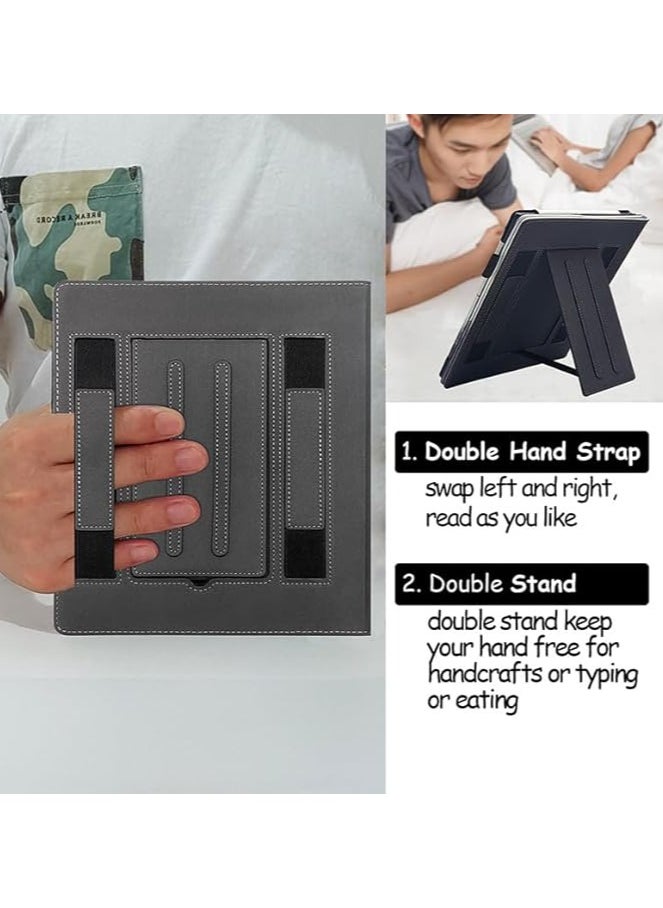 جنرال - with Double Hand Strap/Pen Holder/Auto Sleep Wake For Boox Note Air4 C حقيبة مزدوجة القاعدة متوافقة مع جهاز Onyx Boox Note Air 4 C بحجم 10.3 بوصات (2024)، تتضمن حزام يد مزدوج وفتحة للقلم وميزة النوم والاستيقاظ التلقائي للجهاز. - Image 1