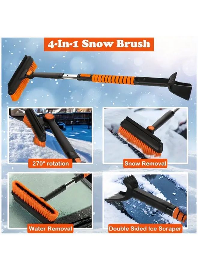41 Inch 5 in 1 Telescopic Snow Brush Shovel Set with Ice Scraper One Set - Image 5