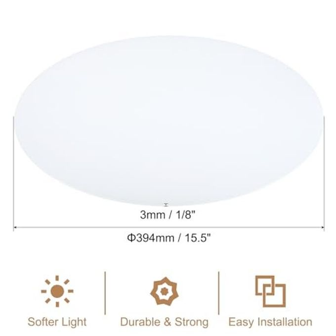 PATIKIL Lampshade Diffuser, 15.5" Diameter Round Diffuser for Drum Lampshades Pendants Light, DIY Light Shield, Frosted White - Image 5