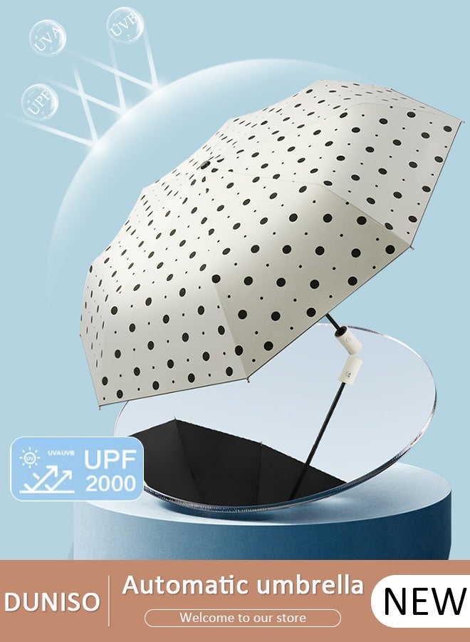 DUNISO Sun Protection Umbrella,UPF 50+,Travel Umbrella UV Protection Sun 99%,Sunscreen Sun Umbrella Women's Sun and Rain dual-use Folding umbrella Automatic Open - Image 1