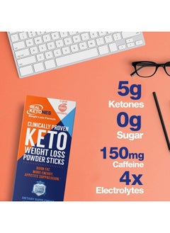 Real Ketones BHB Exogenous Ketones Drink Mix Packets Keto Electrolytes Powder Packets No Sugar with 4 Main Fasting Electrolytes Plus Hydrating Patented Keto BHB - 30 Count Peach Caffeine  - Image 2