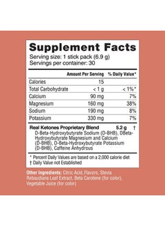 Real Ketones BHB Exogenous Ketones Drink Mix Packets Keto Electrolytes Powder Packets No Sugar with 4 Main Fasting Electrolytes Plus Hydrating Patented Keto BHB - 30 Count Peach Caffeine  - Image 5