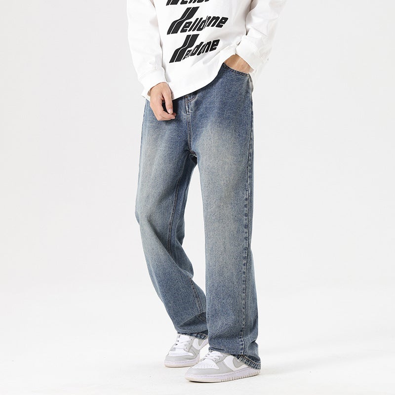 2024 Popular American Straight Draping Jeans New Denim Trousers Casual Fashion Loose Men And Women Same Style - Image 4