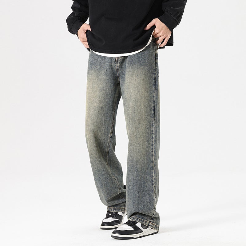 2024 Popular American Straight Draping Jeans New Denim Trousers Casual Fashion Loose Men And Women Same Style - Image 5