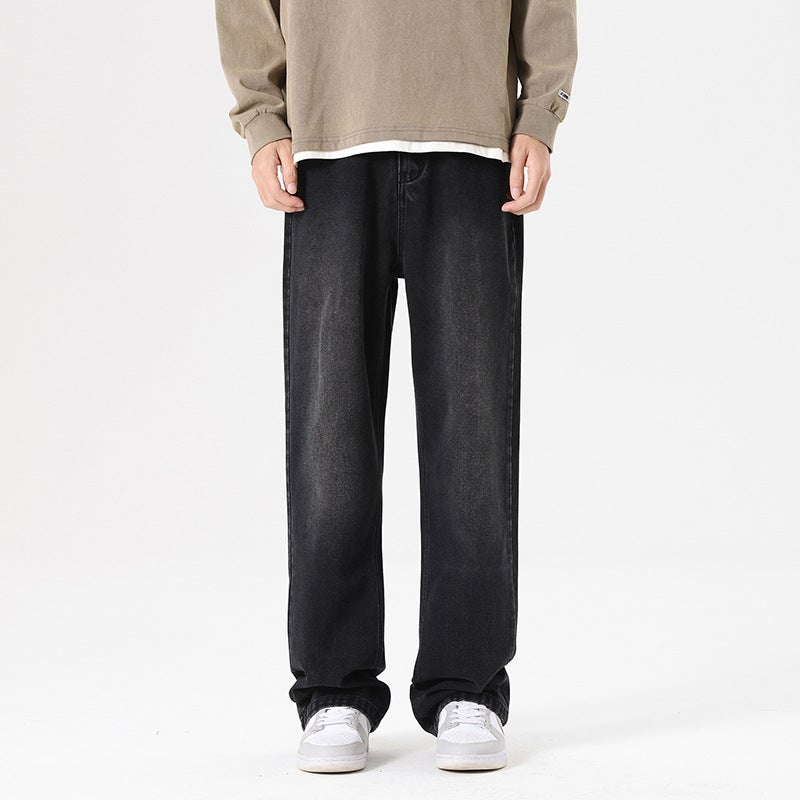 2024 Popular American Straight Draping Jeans New Denim Trousers Casual Fashion Loose Men And Women Same Style - Image 1