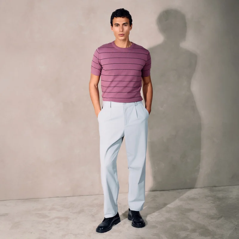 سبلاش فيڤ تي شيرت بياقة مستديرة مخطط