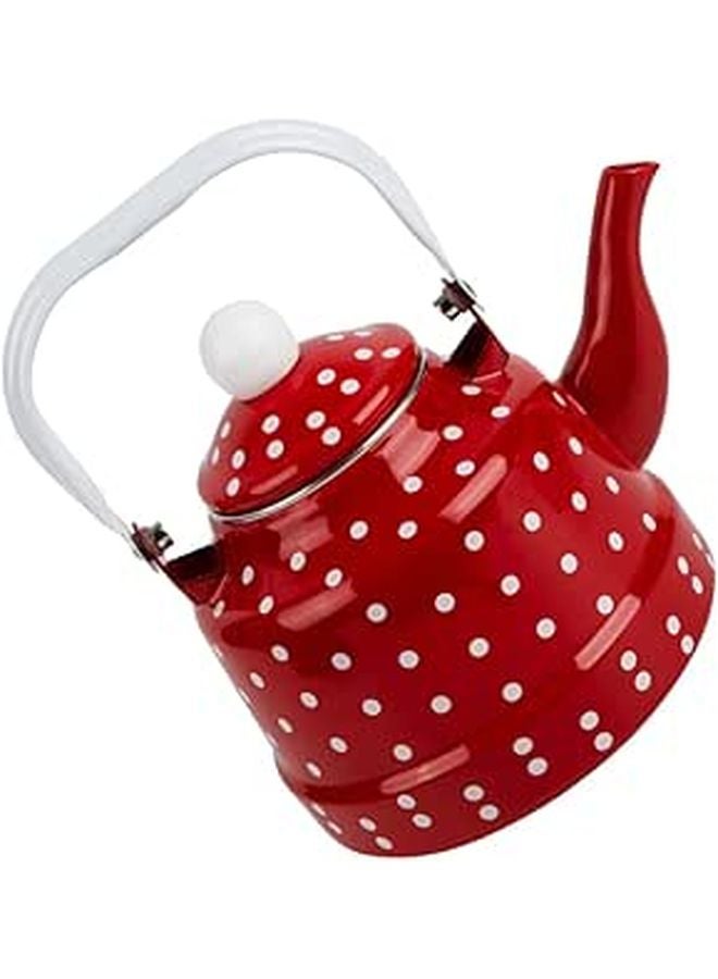 Food Grade Enamel Stovetop Kettle Dot Pattern Teapot For Home Kitchen Tea Brewing - Image 1