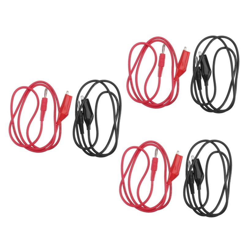 PartyKindom 3 قطع من أسلاك الاختبار المعزولة مع مشابك التمساح لاختبار دائرة الملتيميتر الرقمي - Image 1