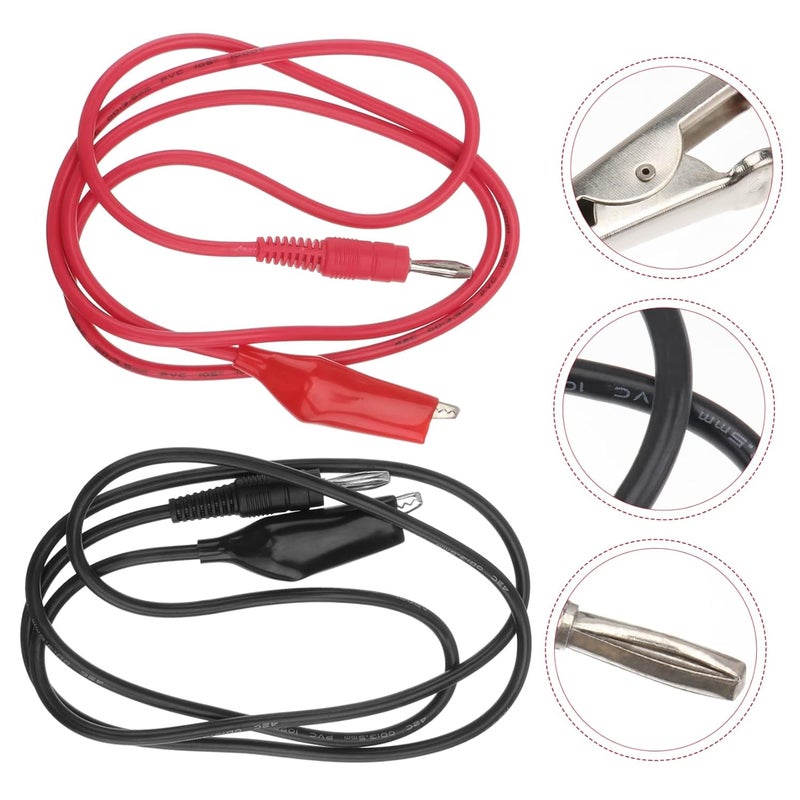 PartyKindom 3 قطع من أسلاك الاختبار المعزولة مع مشابك التمساح لاختبار دائرة الملتيميتر الرقمي - Image 5