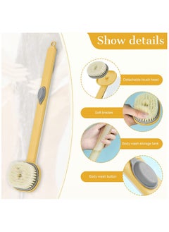 Generic Long Handle Bath Brush with Soap Dispenser, Exfoliating Back Brush for Shower, Convenient Storage, Ideal for Deep Cleaning and Massaging Hard-to-Reach Areas.  - Image 2