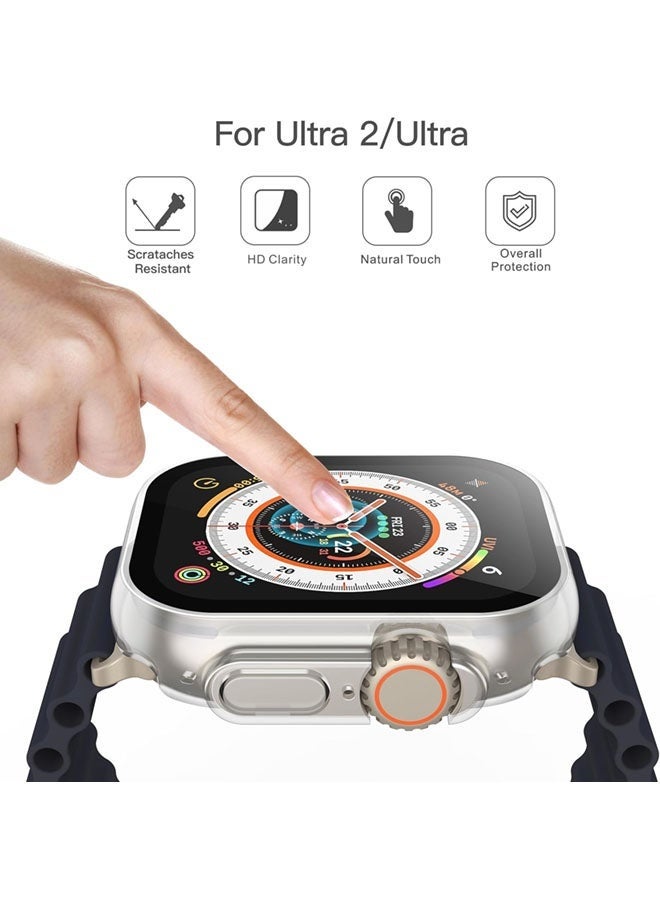 HL-Tech Case for Apple Watch Ultra 3 (2025) / Ultra 2 / Ultra 49mm case with Tempered Film Screen Protector, Full Protective Hard PC Bumper Touch Sensitive HD Screen Cover(49mm,Clear) - Image 2