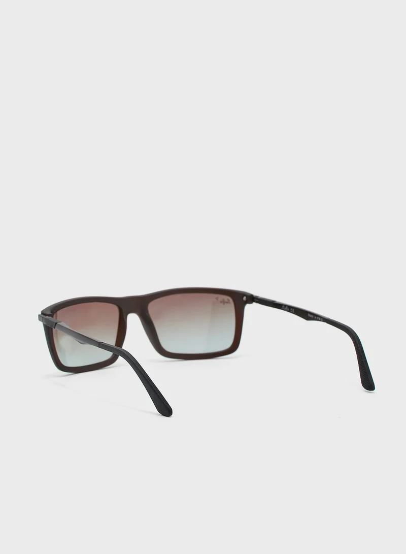 selfie Selfie Polarized Brown Rectangular Sunglasses, SE4214-004