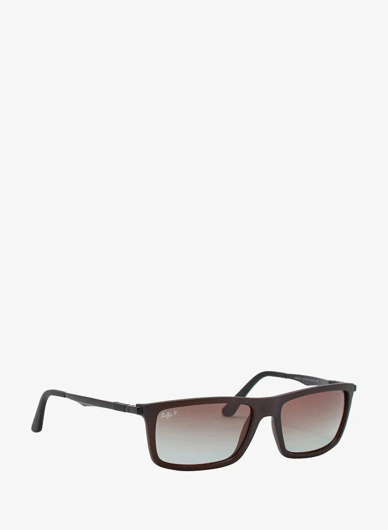 selfie Selfie Polarized Brown Rectangular Sunglasses, SE4214-004