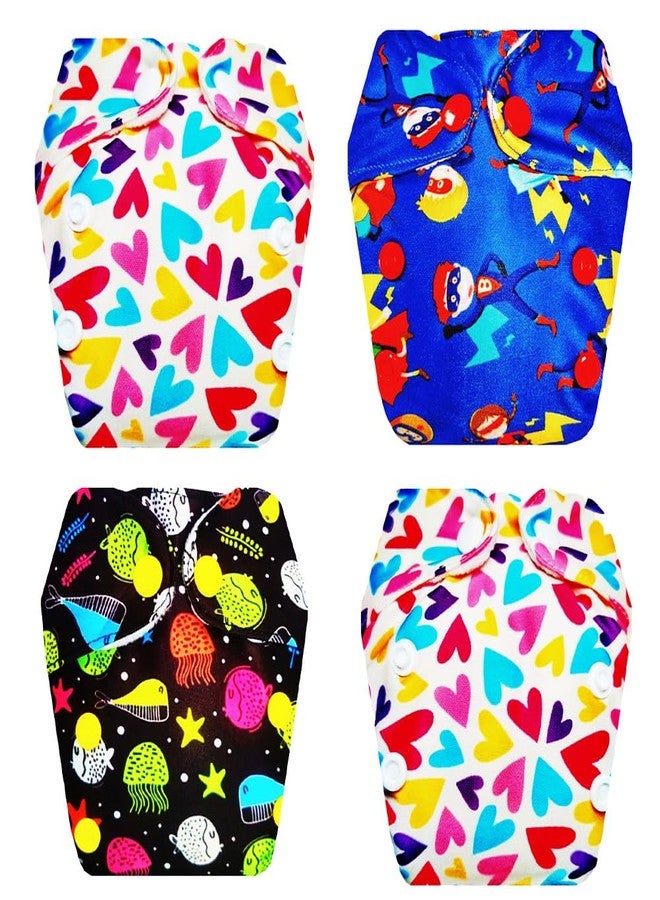 Dumbledo Premium Newborn Cloth Diaper with Integrated Insert (Pack of 4) | Dry Feel and Comfortable | Reusable & Washable | Easy to Clean | Trusted by Moms | 0 - 4 Months | Unisex Baby - Image 1