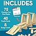 MindWare Keva Brain Builders Deluxe STEM Building Toy Includes 75 KEVA Planks 40 Puzzle Cards 8 Design Cards 3D Building Skills for Kids Ages 7 - Image 4