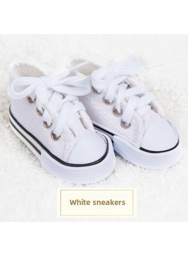 3 Minutes Baby 60cm Yelo Meiliwa Shoes Sneakers Canvas Shoes Boots BDJ SD Doll Available-Color:White Sneakers-Height:60cm Doll Shoes