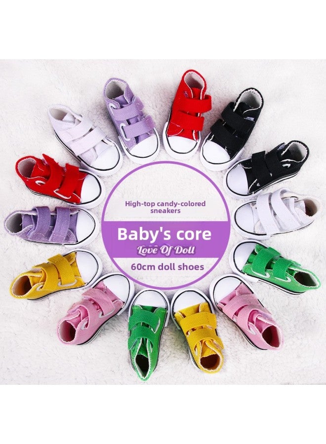 3 Minutes Baby 60cm Yelo Meiliwa Shoes Sneakers Canvas Shoes Boots BDJ SD Doll Available-Color:White Sneakers-Height:60cm Doll Shoes