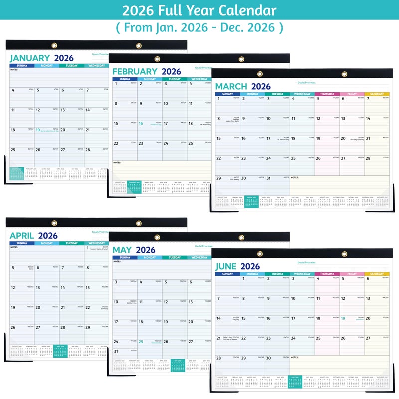 BowCuk 2026 Desk Calendar â€“ Jan 2026 â€“ Dec 2026, 12 Monthly Calendar, Large Desk Calendar 2026, 14.6â€™â€™ x 11.5â€™â€™, Best Desk/Wall Calendar with To-do Lists, Desk Pad, Ruled Blocks, Corner Protectors - Image 3