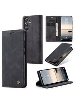 CaseMe For Samsung Galaxy S23 FE Cover,  Magnetic Adsorption Full Body Shockproof Protective Flip Cover, PU Leather Hidden Stand Mobile Phone Case  - Image 1