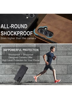 CaseMe For Samsung Galaxy S23 FE Cover,  Magnetic Adsorption Full Body Shockproof Protective Flip Cover, PU Leather Hidden Stand Mobile Phone Case  - Image 5