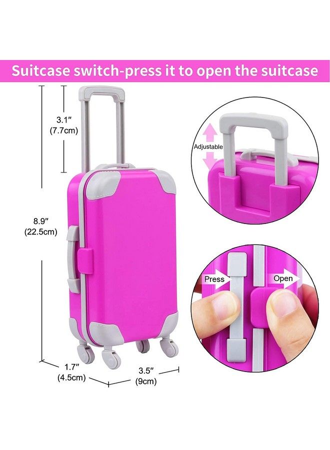 22 Pcs 18 Inch Girl Doll Suitcase Set For 18 Inch Dolls Accessories Travel Carrier Including Luggage Pillow Blindfold Sunglasses Camera Computer Cell Phone Ipad And Other Stuff - Image 3