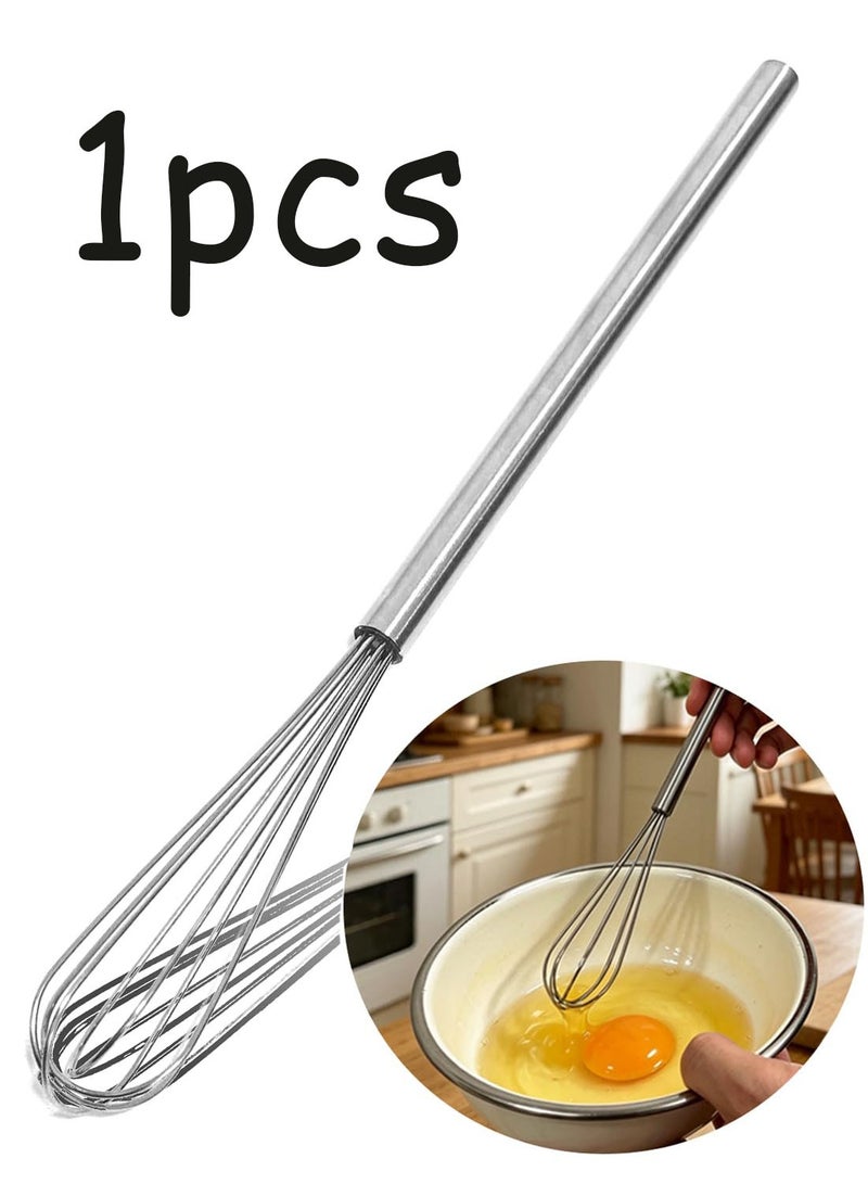 10 Inch Food Grade 304 Stainless Steel Mini Hand Whisk Anti Rust Small Mixing Utensil Perfect For Eggs Sauce Cooking Baking & Deep Cooking Containers - Image 1