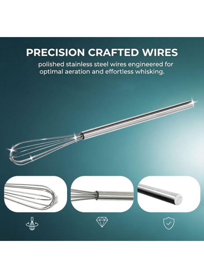 10 Inch Food Grade 304 Stainless Steel Mini Hand Whisk Anti Rust Small Mixing Utensil Perfect For Eggs Sauce Cooking Baking & Deep Cooking Containers - Image 3