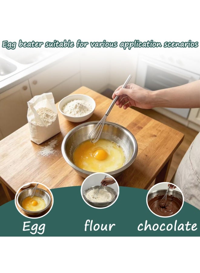10 Inch Food Grade 304 Stainless Steel Mini Hand Whisk Anti Rust Small Mixing Utensil Perfect For Eggs Sauce Cooking Baking & Deep Cooking Containers - Image 4