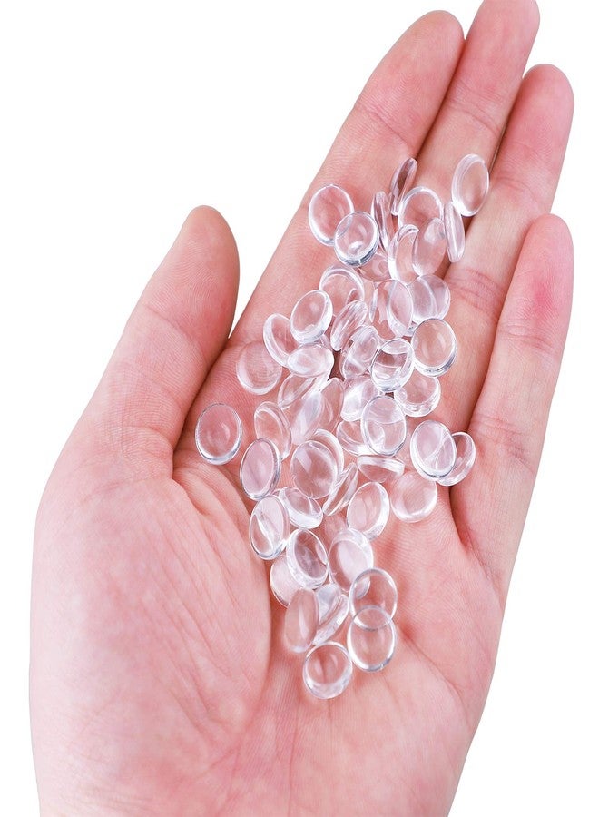 HAUTOCO 200pcs 10mm Glass Cabochons Round Clear Cabochons Dome Tiles for Earring Necklace Pendant Ring Keychain DIY Craft Jewelry Making - Image 2