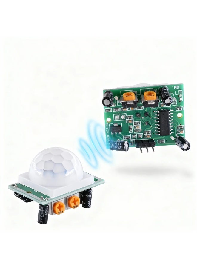 robotgcc HW-416 PIR Motion Sensor Module | Infrared Human Body Detector with Imported Lens | Adjustable Sensitivity & Delay | Arduino ESP32 Raspberry Pi Compatible | Industrial Automation Security Lighting Smart Home DIY Projects - Image 1