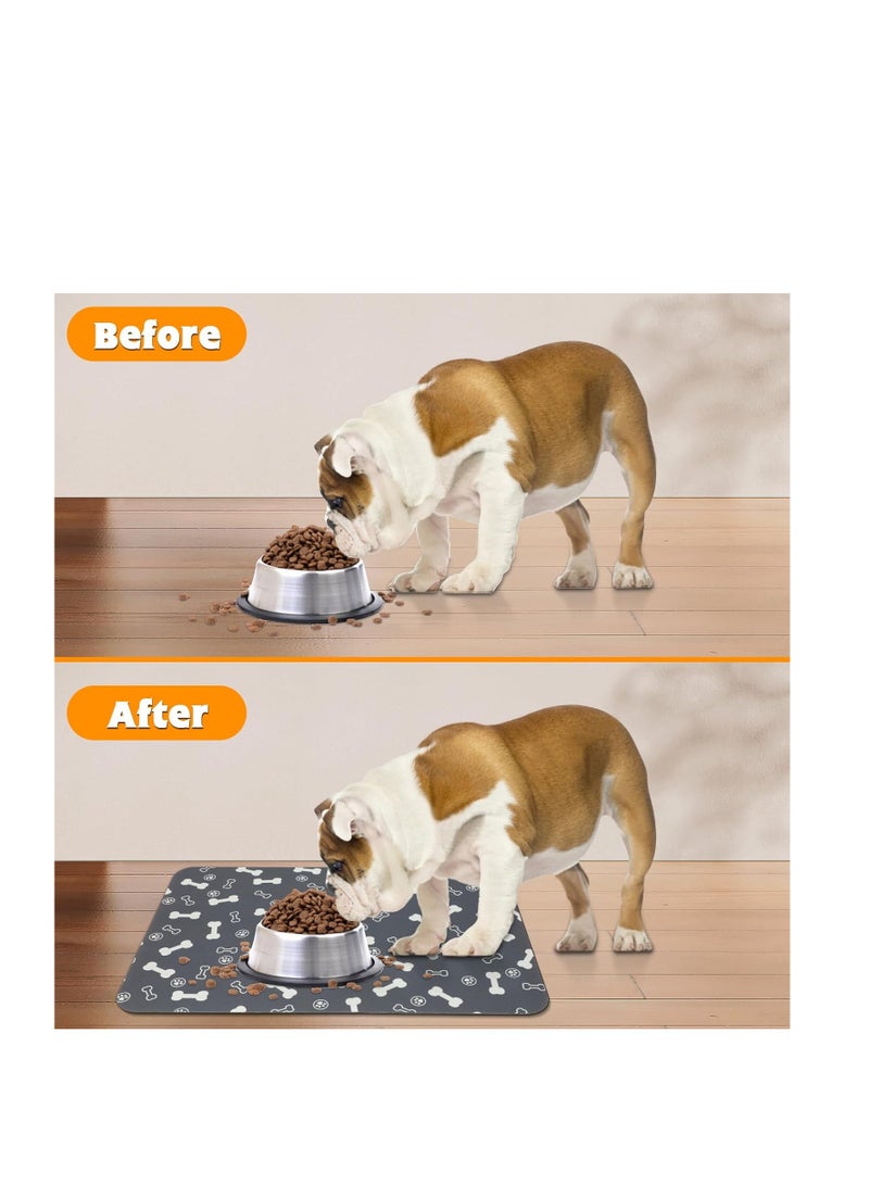 SOLARAE Dog Food Mat Absorbent Dog Mat for Food and Water No Stains Easy Clean Dog Water Dispenser Mat Easy to Clean Pet Feeding Mat for Cat Dog for Messy Drinkers Pet Accessories Supplies - Image 2