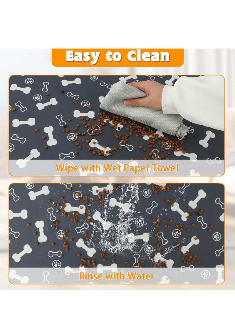 SOLARAE Dog Food Mat Absorbent Dog Mat for Food and Water No Stains Easy Clean Dog Water Dispenser Mat Easy to Clean Pet Feeding Mat for Cat Dog for Messy Drinkers Pet Accessories Supplies - Image 4
