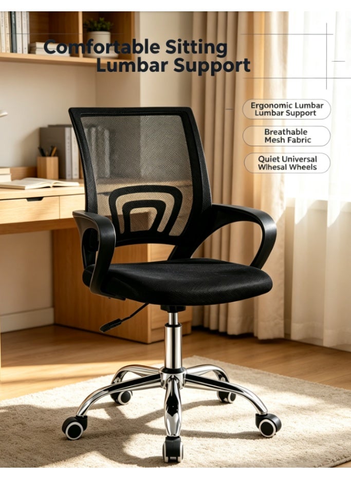 CityRiya-Long Ergonomic Mesh Office Chair Height Adjustable Swivel Desk Chair with Lumbar Support for Home & Office Use (BGY-002) - Image 1