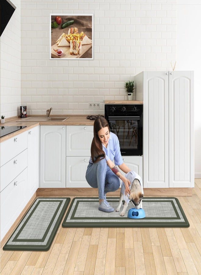 Mattitude Kitchen Mats Set of 2 Cushioned Anti-Fatigue Non-Skid Rug Sets Ergonomic Comfort Standing Mat for Kitchen, Floor, Office, Sink, Laundry,Green - Image 5