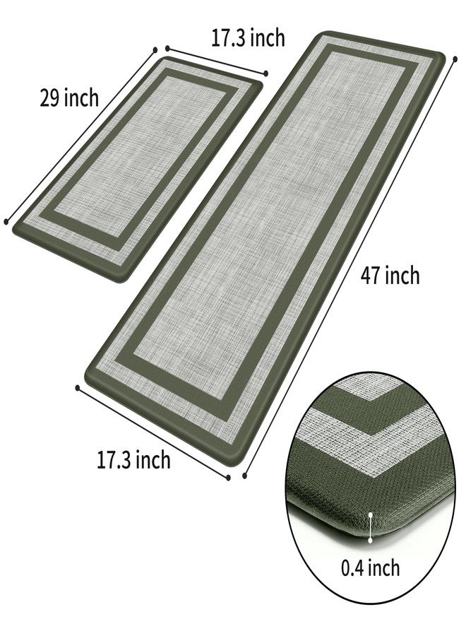 Mattitude Kitchen Mats Set of 2 Cushioned Anti-Fatigue Non-Skid Rug Sets Ergonomic Comfort Standing Mat for Kitchen, Floor, Office, Sink, Laundry,Green - Image 3