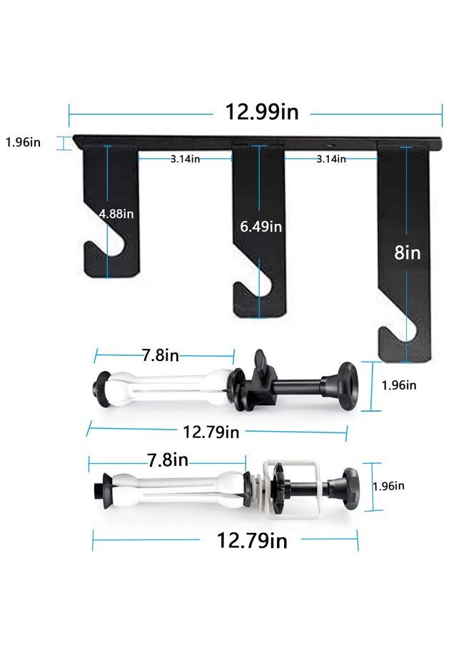 DImotliyor - Photography Backdrop Wall Mount 3 Roller Support System, Manual Photo Background Ceiling Holder, Including 2 Tri-fold Hooks, 6 Expand Bars, 3 Chains, for Home Studio Live Stream Game Video - Image 1