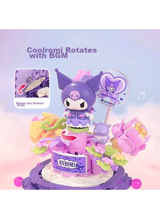 Keeppley Building Block Toy, okitty Children's Birthday Gift, Kuromi Sweet Heart Music Box K20839 - Image 1