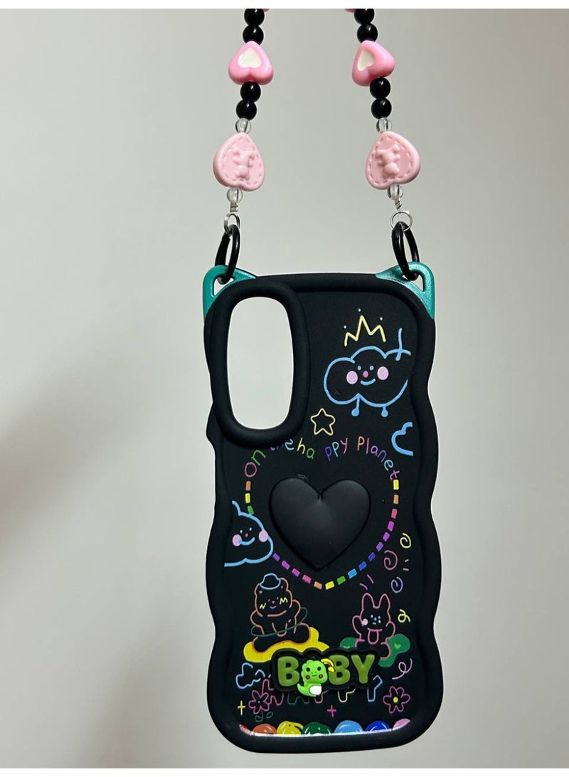جراب خلفي بتصميم كرتوني جديد علي شكل قلب وعليه كلمه BABY متوافق مع هاتف سامسونج A05S - Image 1