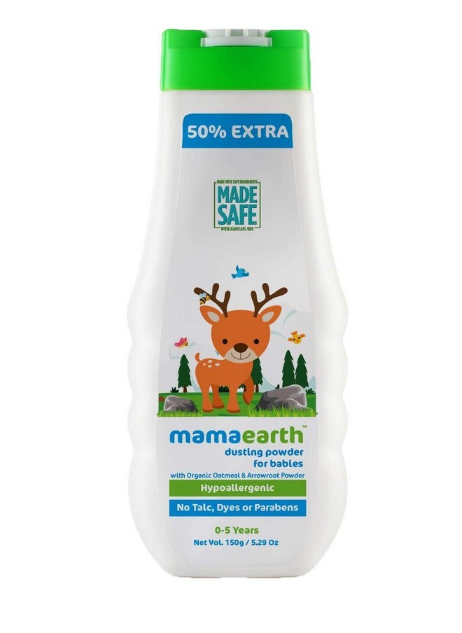 Mamaearth - Mamaearth Dusting Powder for Babies | with Organic Oatmeal & Arrowroot | Talc-Free Baby Powder | for Diaper Rash, Sweat or Dry & Irritated Skin | 5.29 Oz/150g - Image 1