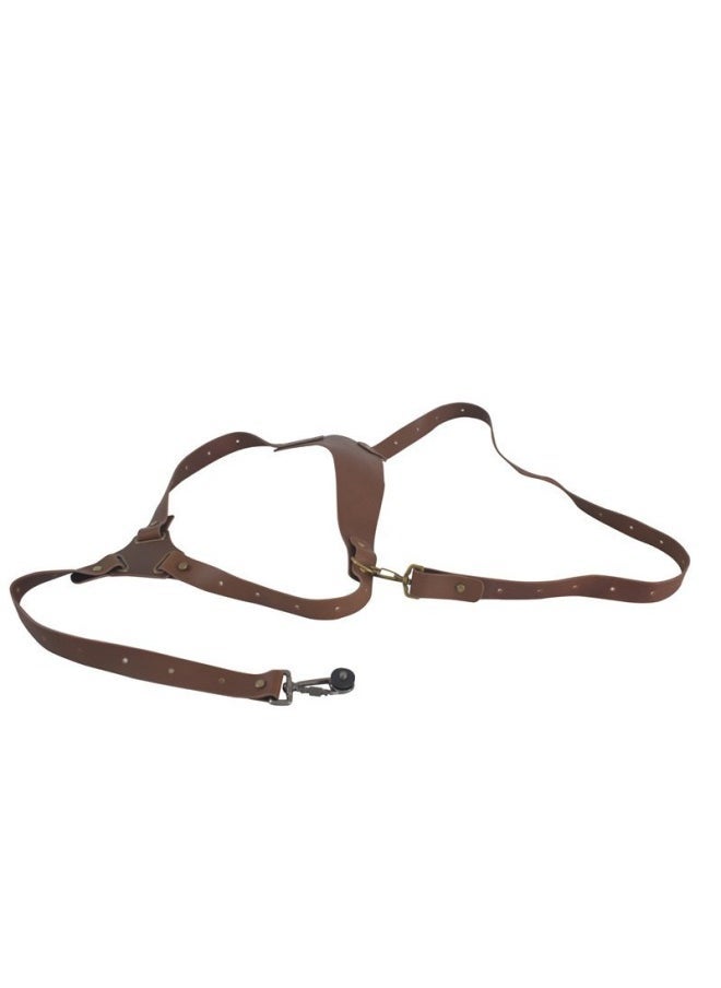 Top Layer Cowhide Camera Shoulder Strap Outdoor Quick Camera Photography Equipment SLR Camera Strap Photography Double Shoulder Strap-Color:Brown Shoulder (left) - Image 1