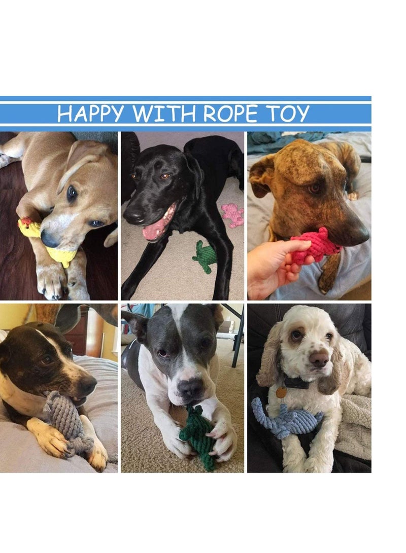 الأزرق جي دبليو Dog Pet Puppy Chew Toys for Teething Boredom Dogs Rope Ball Knot Training Teeth Treats Small Middle - Image 5