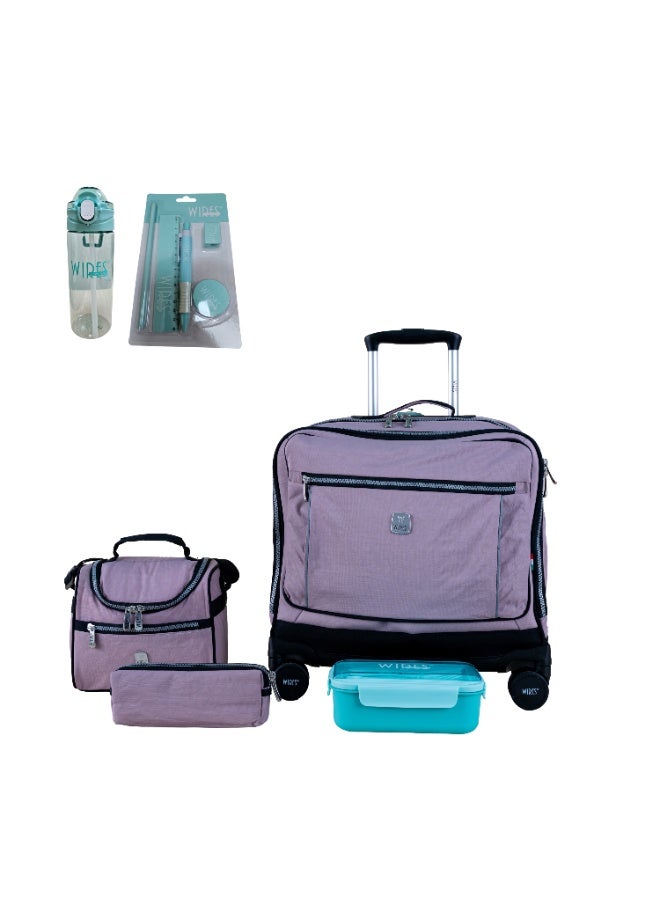 Wires WIRES 8 Wheels trolley bag with lunch bag, pencil case and lunch box  - Image 1