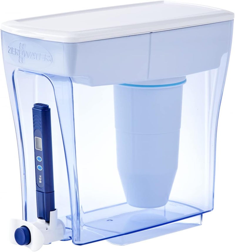 ZeroWater 20 Cup 5-stage Water Filter Dispenser, NSF Certified To Reduce Lead, Other Heavy Metals And PFOA/PFOS, White And Blue - Image 1